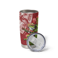Puerto Rico Coqui Frog Tumbler Cup Tropical Flowers Polynesian Style LT05 - Polynesian Pride