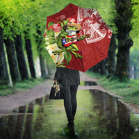Puerto Rico Coqui Frog Umbrella Tropical Flowers Polynesian Style LT05 - Polynesian Pride