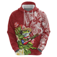 Puerto Rico Coqui Frog Zip Hoodie Tropical Flowers Polynesian Style LT05 - Polynesian Pride