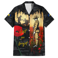 Tokelau ANZAC Day Family Matching Tank Maxi Dress and Hawaiian Shirt Lest We Forget LT05 Dad's Shirt - Short Sleeve Black - Polynesian Pride