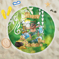 Hawaii Saint Patrick's Day Beach Blanket Funny Surfing Leprechaun LT05 One Size 150cm Green - Polynesian Pride