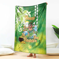 Hawaii Saint Patrick's Day Blanket Funny Surfing Leprechaun LT05 - Polynesian Pride