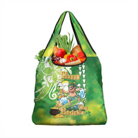 Hawaii Saint Patrick's Day Grocery Bag Funny Surfing Leprechaun LT05 1-pack One Size Green - Polynesian Pride