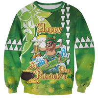 Hawaii Saint Patrick's Day Sweatshirt Funny Surfing Leprechaun LT05 Unisex Green - Polynesian Pride