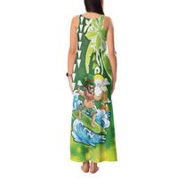Hawaii Saint Patrick's Day Tank Maxi Dress Funny Surfing Leprechaun LT05 - Polynesian Pride