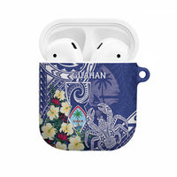 Hafa Adai Guam AirPods Case Latte Stone With Coconut Crab LT05 Blue - Polynesian Pride