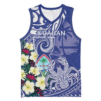 Personalised Hafa Adai Guam Basketball Jersey Latte Stone With Coconut Crab LT05 Unisex Blue - Polynesian Pride