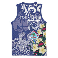 Personalised Hafa Adai Guam Basketball Jersey Latte Stone With Coconut Crab LT05 - Polynesian Pride