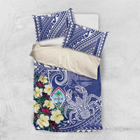 Hafa Adai Guam Bedding Set Latte Stone With Coconut Crab LT05 US Twin 172cm x 218cm Blue - Polynesian Pride