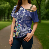 Personalised Hafa Adai Guam Cross Shoulder Shirt Latte Stone With Coconut Crab LT05 - Polynesian Pride