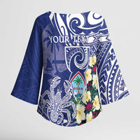 Personalised Hafa Adai Guam Kimono Sleeve Blouse Latte Stone With Coconut Crab LT05 - Polynesian Pride