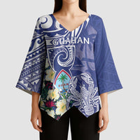 Personalised Hafa Adai Guam Kimono Sleeve Blouse Latte Stone With Coconut Crab LT05 - Polynesian Pride