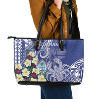 Hafa Adai Guam Leather Tote Bag Latte Stone With Coconut Crab LT05 - Polynesian Pride