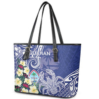 Hafa Adai Guam Leather Tote Bag Latte Stone With Coconut Crab LT05 - Polynesian Pride