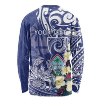 Personalised Hafa Adai Guam Long Sleeve Shirt Latte Stone With Coconut Crab LT05 - Polynesian Pride