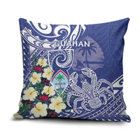 Hafa Adai Guam Pillow Cover Latte Stone With Coconut Crab LT05 Blue - Polynesian Pride