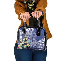 Hafa Adai Guam Shoulder Handbag Latte Stone With Coconut Crab LT05 One Size Blue - Polynesian Pride