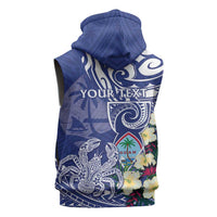 Personalised Hafa Adai Guam Sleeveless Zip Hoodie Latte Stone With Coconut Crab LT05 - Polynesian Pride