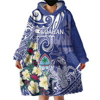 Personalised Hafa Adai Guam Wearable Blanket Hoodie Latte Stone With Coconut Crab LT05 - Polynesian Pride