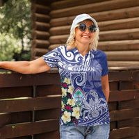 Personalised Hafa Adai Guam Women Polo Shirt Latte Stone With Coconut Crab LT05 - Polynesian Pride