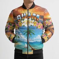 Guam Bomber Puffer Jacket Eternal Summer Sunset Beach LT05 - Polynesian Pride