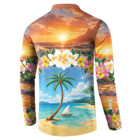 Guam Button Sweatshirt Eternal Summer Sunset Beach LT05 - Polynesian Pride