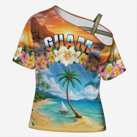 Guam Cross Shoulder Shirt Eternal Summer Sunset Beach LT05 Female Colorful - Polynesian Pride