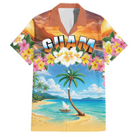 Guam Family Matching Puletasi and Hawaiian Shirt Eternal Summer Sunset Beach LT05 Dad's Shirt - Short Sleeve Colorful - Polynesian Pride