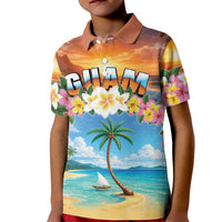 Guam Kid Polo Shirt Eternal Summer Sunset Beach LT05 Kid Colorful - Polynesian Pride
