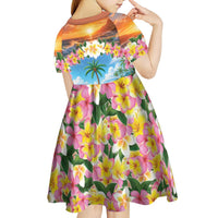 Guam Kid Short Sleeve Dress Eternal Summer Sunset Beach LT05 - Polynesian Pride