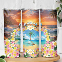 Guam Skinny Tumbler Eternal Summer Sunset Beach LT05 - Polynesian Pride