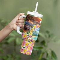 Guam Tumbler With Handle Eternal Summer Sunset Beach LT05 - Polynesian Pride