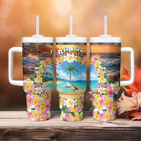 Guam Tumbler With Handle Eternal Summer Sunset Beach LT05 - Polynesian Pride