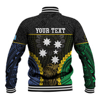 Personalised South Sea Islanders And Fiji Baseball Jacket Kanakas Fijian Tapa Pattern