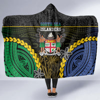 South Sea Islanders And Fiji Hooded Blanket Kanakas Fijian Tapa Pattern