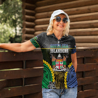 Personalised South Sea Islanders And Fiji Women Polo Shirt Kanakas Fijian Tapa Pattern