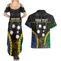 Personalised South Sea Islanders And Solomon Islands Couples Matching Summer Maxi Dress and Hawaiian Shirt Kanakas Polynesian Pattern LT05 - Polynesian Pride