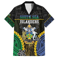 Personalised South Sea Islanders And Solomon Islands Hawaiian Shirt Kanakas Polynesian Pattern LT05 Black - Polynesian Pride