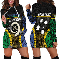 Personalised South Sea Islanders And Vanuatu Hoodie Dress Kanakas Sand Drawing Pattern