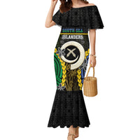 Personalised South Sea Islanders And Vanuatu Mermaid Dress Kanakas Sand Drawing Pattern LT05 Women Black - Polynesian Pride