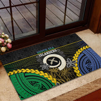 South Sea Islanders And Vanuatu Rubber Doormat Kanakas Sand Drawing Pattern LT05 - Polynesian Pride