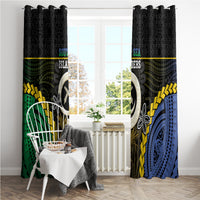 South Sea Islanders And Vanuatu Window Curtain Kanakas Sand Drawing Pattern LT05 - Polynesian Pride