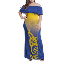 Custom James Cook High School Family Matching Off Shoulder Maxi Dress and Hawaiian Shirt Maori Koru Pattern