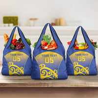 Custom James Cook High School Grocery Bag Maori Koru Pattern LT05 3-pack One Size Blue - Polynesian Pride