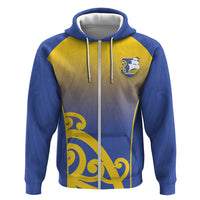 Custom James Cook High School Hoodie Maori Koru Pattern LT05 Zip Hoodie Blue - Polynesian Pride