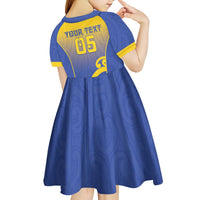 Custom James Cook High School Kid Short Sleeve Dress Maori Koru Pattern LT05 - Polynesian Pride