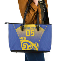 Custom James Cook High School Leather Tote Bag Maori Koru Pattern LT05 - Polynesian Pride