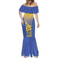Custom James Cook High School Mermaid Dress Maori Koru Pattern LT05 - Polynesian Pride