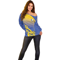 Custom James Cook High School Off Shoulder Sweater Maori Koru Pattern LT05 - Polynesian Pride