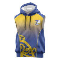 Custom James Cook High School Sleeveless Hoodie Maori Koru Pattern LT05 Blue - Polynesian Pride